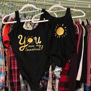 Black and Gold Matching Swimsuits